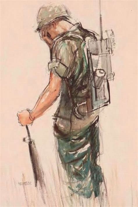Military Art Print War Art Military Drawings Soldier Drawing