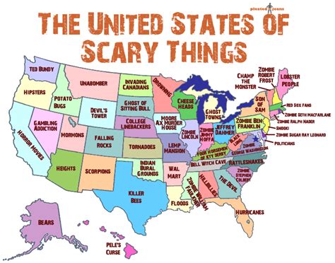 A Map Showing The Scariest Thing In Each Us State