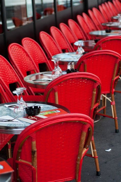 Paris Photo Red Cafe Chairs In Paris Bistro Fine Art Etsy Cafe