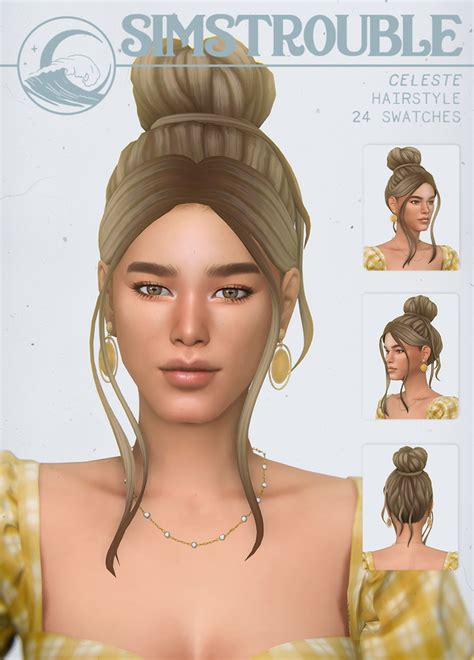 Celeste By Simstrouble Simstrouble Sims Hair Sims The Sims 4 Packs