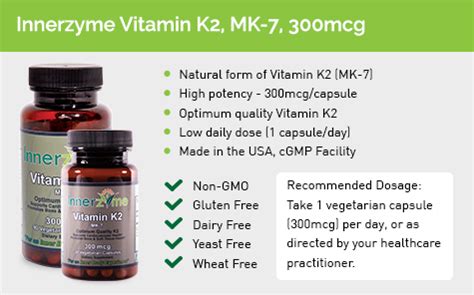 Vitamin k is a fat soluble vitamin that is important for blood clotting and that contributes to a healthy heart, bones and immune system. Vitamin K2, MK-7, 300mcg - Innerzyme