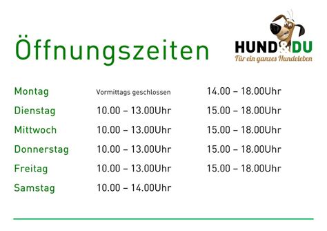 Außerhalb der allgemeinen öffnungszeiten sind wir nach terminvereinbarung auch gerne für sie da. Öffnungszeiten | Hund&Du - Ihre Hundeschule im Kreis Gütersloh