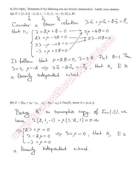 Übungsnachweise zur linearen algebra 1 und 2. Linear Algebra First Midterm Questions And Solutions Fall ...
