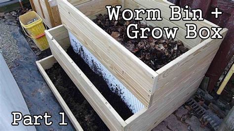 Compost Worm Bin Grow Box Garden Planter Part1 Diy Youtube
