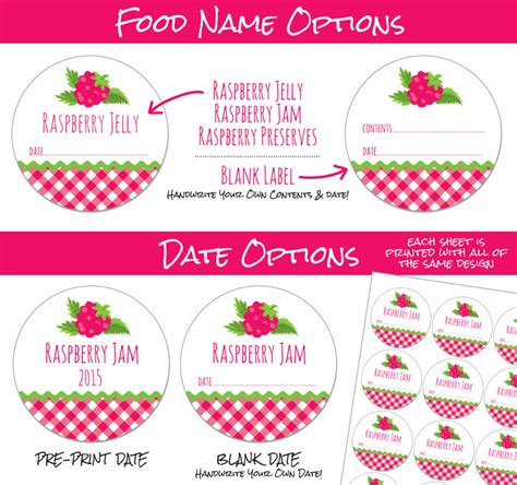 Colorful Adhesive Canning Jar Labels July