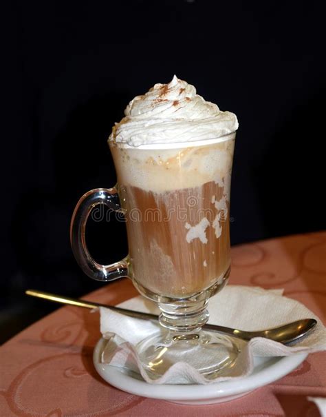 Delicious Iced Coffee With Whipped Cream Stock Image Image Of Cafe