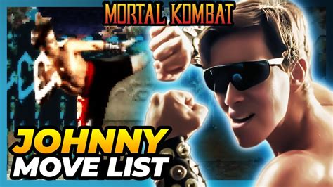 JOHNNY CAGE MOVE LIST Mortal Kombat MK YouTube