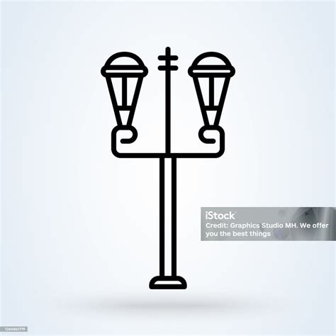 Straßenlaterne Symbol Einfache Illustration Der Straßenlampe