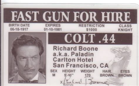 Richard Boone Have Gun Will Travel Western Actor Plastic Drivers