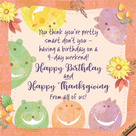 Happy Thanksgiving Birthday Free Specials Ecards Greeting Cards 123