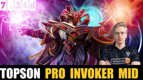 Topson Playing Invoker Midlane D Dota Highest Mmr Match Dota