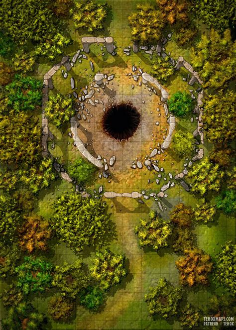 Sacrifice Ruins 25x35 Tehox Maps On Patreon Fantasy Map Dnd