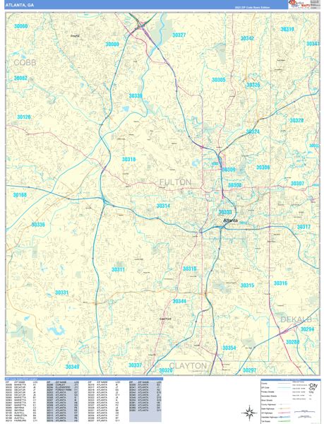 Atlanta Georgia Zip Code Maps Basic