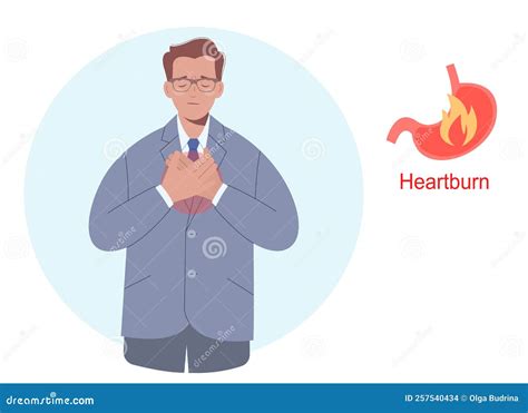Man Having Heartburn Gastritis Or Stomach Problem Stomach Acid Reflux