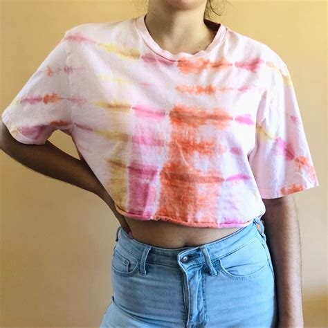 Custom Tie Dye Wpmens Crop Top Sm Etsy Tie Dye Tie Dye Fabric Tops