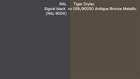 RAL Signal Black RAL 9004 Vs Tiger Drylac 059 90050 Antique Bronze