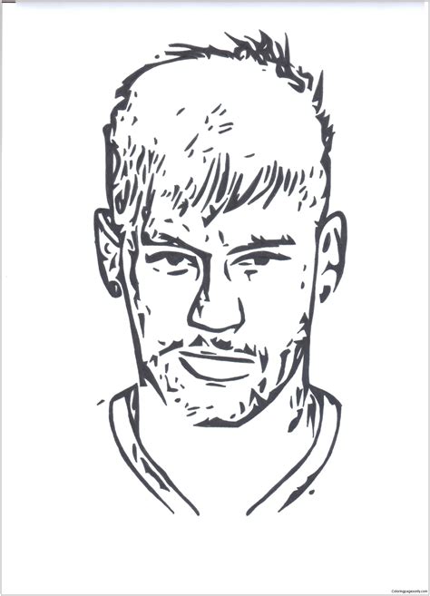 Neymar Soccer Player Free Coloring Pages Sketch Coloring Page