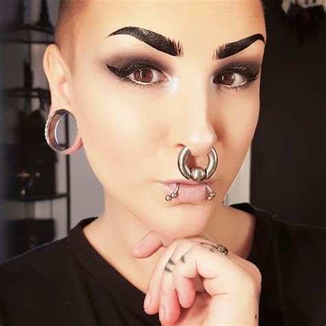 Women With Huge Septums Double Tongue Piercing Double Cartilage