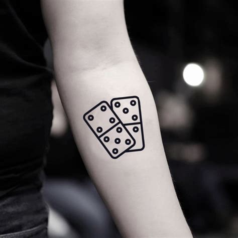 Domino Temporary Tattoo Sticker Ohmytat Minimalist Tattoo Tattoo
