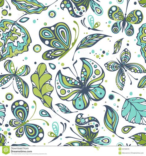 Seamless Patterns With Butterflies Stock Vector Illustration Of
