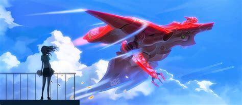 Fond Décran Art Numérique Anime Filles Anime Véhicule Avion Vol