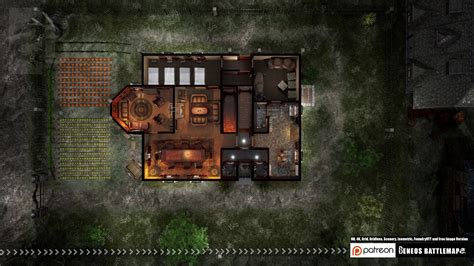 Beneos Battlemaps Curse Of Strahd Wachter House 1f 4k Battlemap
