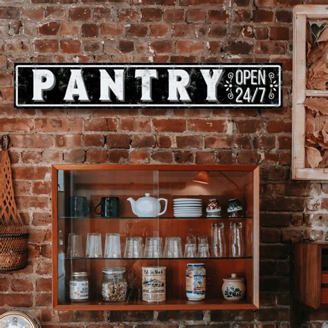 Black Pantry Sign Rustic Aluminium Distressed Kitchen Signs Etsy