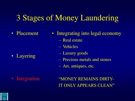 Placement this is the movement of cash from its source. PPT - Prevention of Money Laundering Seminar on Financial Services Sofia, 14-16 September 2005 ...