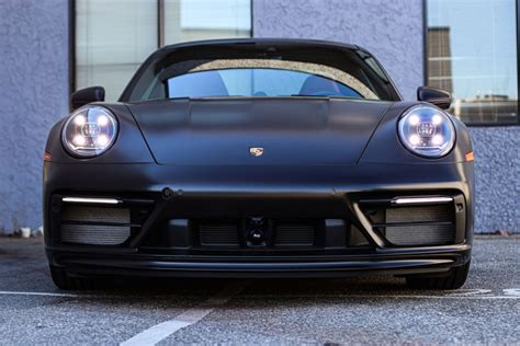 Satin Black Vinyl Car Wrap In Vancouver Porsche 911 Avery Dennison