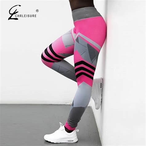 chrleisure sexy slim push up fitness leggings fashion patchwork sportswear women leggings high