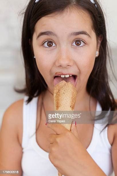 Girl Licking Ice Cream Bildbanksfoton Och Bilder Getty Images