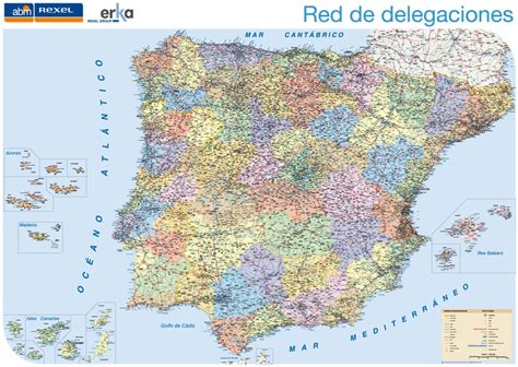 Mapa España Empresa Comercial Tienda Mapas Posters Pared