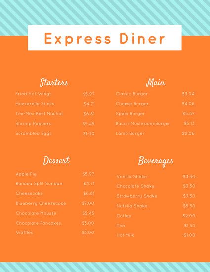 Customize 64 Diner Menu Templates Online Canva