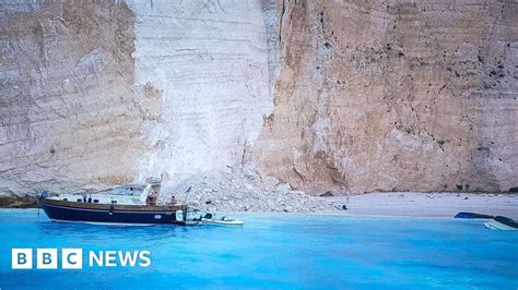 Cliff Collapse On Greeces Shipwreck Beach Injures Tourists Bbc News