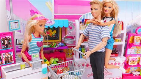 Barbie Ken Grocery Store Supermarket Shopping House Morning Routine