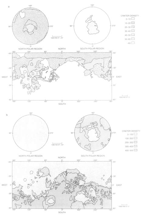 These Maps Show The Distribution Of Martian Terrain Units With Crater