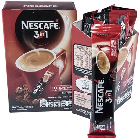 NescafÉ 3in1 Original Instant Coffee 18g Sachet Display Box Of 10