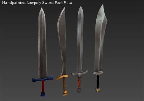 3d Model Hand Painted Medieval Fantasy Sword Pack 01 Vr