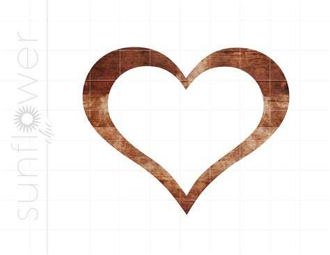 Rustic Heart Print And Cut Png Download Rustic Wood Heart Etsy Uk