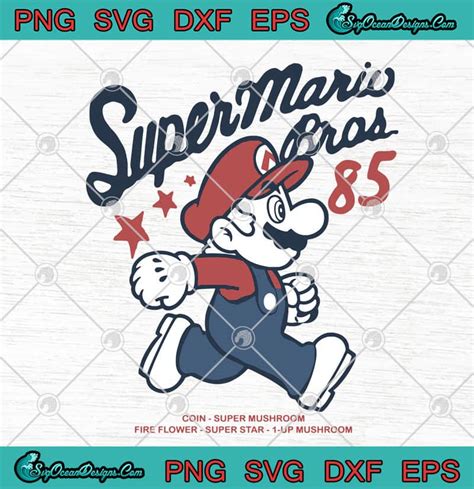 Nintendo Super Mario Brothers 85 Vintage Stars Svg Png Eps Dxf Cutting