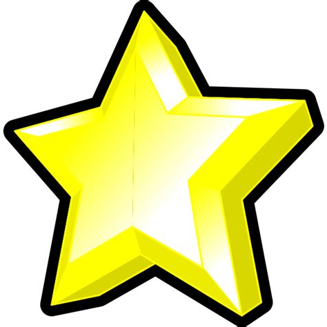 Image Of Bright Yellow Star With Bevel Free Svg