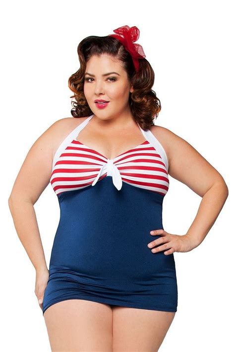 Pinup Couture Bettie Hello Sailor Swimsuit Plus Size Pinup Girl Clothing Pinup Couture