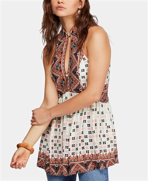 Free People Charlotte Mixed Print Racerback Fit And Flare Top And Reviews