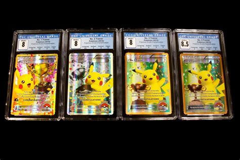 Cgc Trading Cards Certifies Complete 2015 Pokémon World Championships No 1 4 Pikachu Trophy