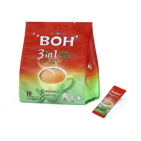buy 3 in 1 less sugar tea online boh tea