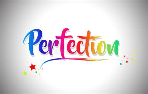 Perfection Handwritten Word Text With Rainbow Colors And Vibrant Swoosh ...