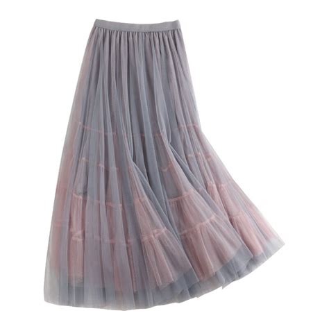Buy Pleated Skirt 2019 New Summer Korean Women Tulle Skirts High Waist Slim