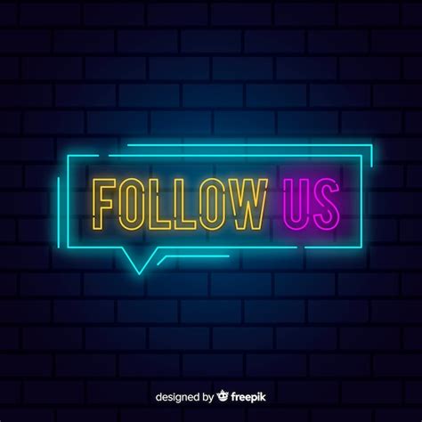 Free Vector Neon Follow Us Background