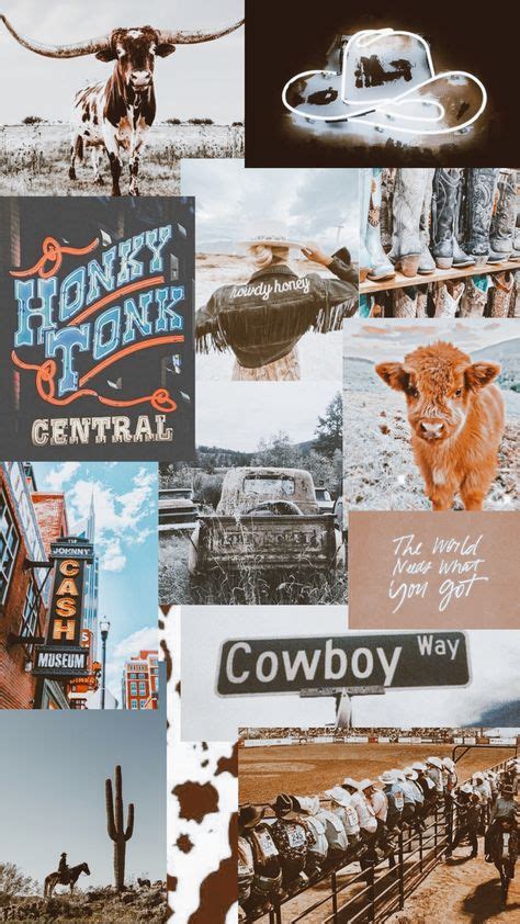Western Aesthetic Collage Wallpaper
