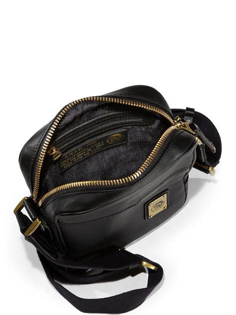 Diesel Rub And Rock Leather Crossbody Bag In Black For Men Lyst